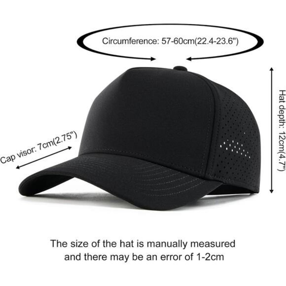 Mens adjustable snapback baseball cap breathable mesh hat for sports outdoor - Picture 7 of 8